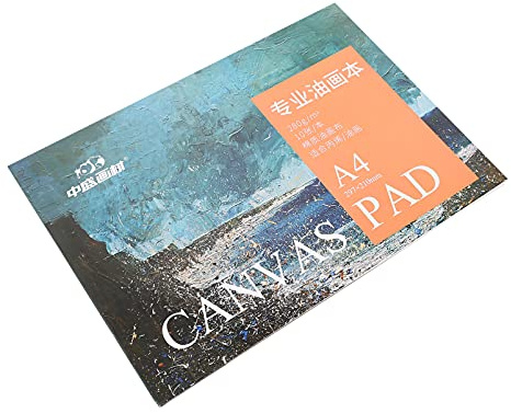 HEALLILY Blocco di carta per pittura a olio A4 in bianco pittura a olio carta su tela pittura ad acquerello Pad tela carta acrilica per forniture per pittura bianca, 30 x 21,2 cm