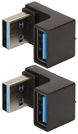 2 Adaptadores USB 3.0 Tipo C Macho a Hembra en Forma de U, 10 Gbps 180 Grados en ángulo USB C Hembra a USB C Macho, Compatible con Portátil, Tableta Y Teléfono Móvil.