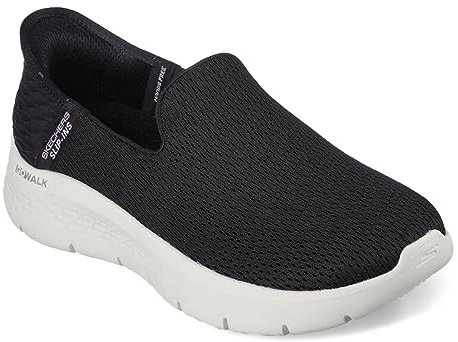 Skechers Women's Hands Free Slip-ins Go Walk Flex-Relish Sneaker, Black/White, 6 UK Wide