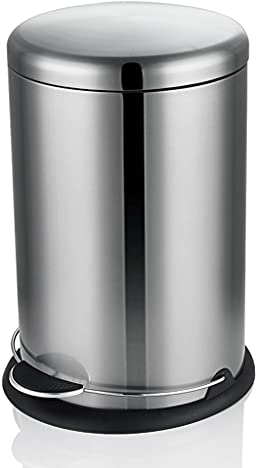 Pattumiera da Interno Rotonda Pattumiera Silenziosa a Pedale Pattumiera in Acciaio Inossidabile con Coperchio 20L/30L Pattumiera da Cucina Pattumiera (20L)