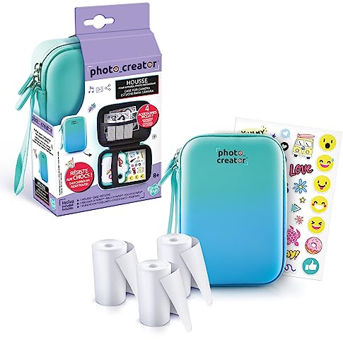 photo_creator Instant Print Camera Case, Carry and Protect Your Camera, 3 Extra Refill Paper Rolls, Extra Stickers, Shockproof, Protects from Splashes