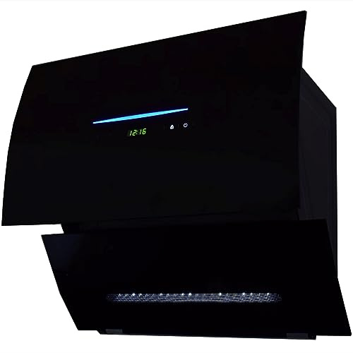 Syntrox Germany Edelstahl Dunstabzugshaube 60 cm Vario, mit Touch Screen und Fernbedienung, Küchenbelüftung, Leistungsstufen, spülmaschinenfester Fettfilter, 190 Watt