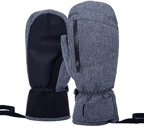 Lixada Manoplas de Snowboard para Mujeres y Hombres, Guantes de esquí Impermeables, Guantes de Nieve con Pantalla táctil para Invierno, Snowboard, Motos de Nieve