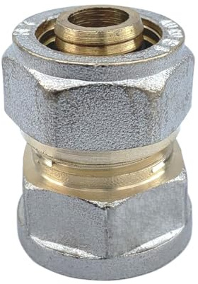 Lot de 5 Raccord droit à compression femelle pour tube PER Ø16x1/2