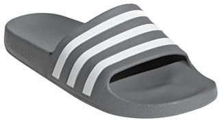 adidas Aqua Adilette Badelatschen (Grey/White, EU Schuhgrößensystem, Erwachsene, Numerisch, M, 42)