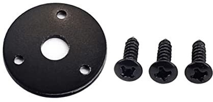 Runde Gitarren Gt32 Klinkenbuchse für E-gitarre und Bass | Schwarz, Eisen mit Kupferbeschichtung, Glänzende Oberfläche, Robust, Inklusive Montageschrauben