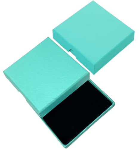 Kleine Geschenkbox, Kraft-Schmuck-Geschenkbox, Schmuck-Display blaue für Halskette, Armband, Ohrringe, Schmuckaufbewahrung (8 x 8 x 1,5 cm/3,15 x 3,15 x 0,59 Zoll)
