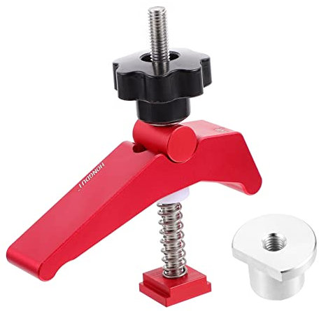 jojofuny Woodworking Clamp T-Track Hold Down Clamp Aluminum Alloy Woodworking Press Block for Router Drill CNC