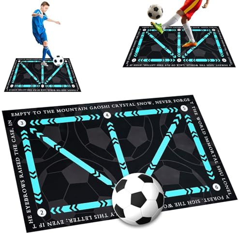 Tapis D'entraînement de Football, Tapis Football Entrainement, Tapis de Foot Antidérapant Silencieux Équipement D'entraînement de Football pour Améliorer Les Dribbles (B)