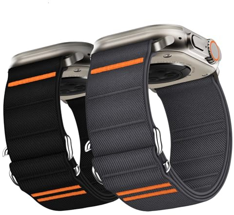Suitisbest Klockarmband kompatibelt med Apple Watch Ultra-armband 49/45/44/42 mm, nylonsportband med S-krok för Apple Watch Ultra 2/Ultra SE/serier 9/8/7/6/5/4/3/2/1