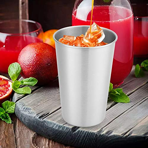 500ml Edelstahl Becher, Portable Kinder Erwachsene Trinklernbecher, Bruchsicher Metallbecher Camping Teebecher Wasserbecher Bierbecher Trinkbecher für Wandern Rucksacktourismus Picknick