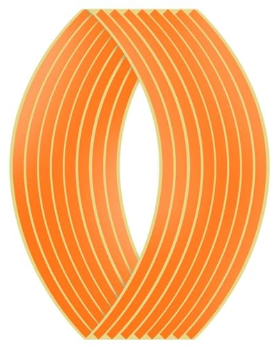 Felgendekoration Motorrad Rad Aufkleber Für XMAX 125 250 400 300 1700 1200 125 VMAX Motocross Reflektierende Aufkleber Felgenband Streifen Langlebig und attraktiv(Orange)