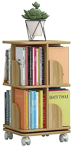 YTGHBIML Bücherturm Freistehend Um 360° drehbares Bücherregal mit Rollen, rollendes Bücherregal, mehrschichtiges Bücherregal, Bilderbuch-Bücherregale für Kinder perfekte Darstellung
