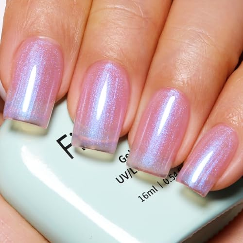 Firedeep Pearl Pink Blue Gel Nagellack, 16ML Glitter Pearlescent Shell Mermaid Aurora Iridescent Shimmer Drawing Soak Off UV Gel Polish für Maniküre Salon DIY 1Pcs