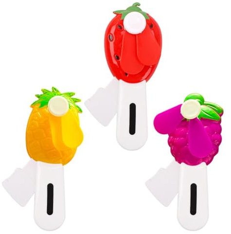 CWPFVQA Confezione da 3 Ventagli, Ventaglio A Forma di Frutta, Piccolo Ventaglio Manuale Portatile, Ventaglio per Bambini (Colori Casuali)
