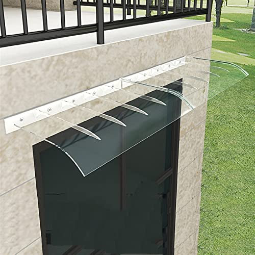 GLMGBP Fenstermarkise Robustes Türvordach, Schnee- und UV-Schutz, Verandamarkise, Regenschutzabdeckung, Polycarbonat-Vordach für den privaten oder gewerblichen Gebrauch (Farbe: Klar, Größe: 40x