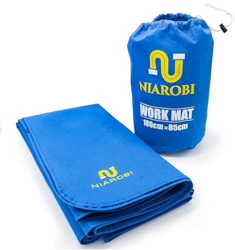 Plumbers Floor Protector Mat - Non-Slip, Water-Resistant Protective Work Surface for Professional and DIY Projects - Chemical-Proof Carpet Guard with Carry Pouch - Plumbing Tools and Equipment - Blue
