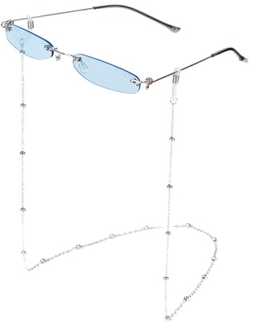 MEGAVOW Retro Smala Rektangulära Solglasögon, Glasögonband, Mode Vintage Ramlösa Solglasögon för Kvinnor Män, Godis Färg Solglasögons, Modeglasögon, Klassiska, Mode Accessories
