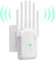 Répéteur WiFi, Amplificateur WiFi, Repeteur WiFi, 6 Antennes, 2 Ports LAN, WiFi Extender, Routeur/Répéteur/AP Mode, Couverture Complète à 360°, Couverture Jusqu'à 300 m², Facile à Installer (Blanc)