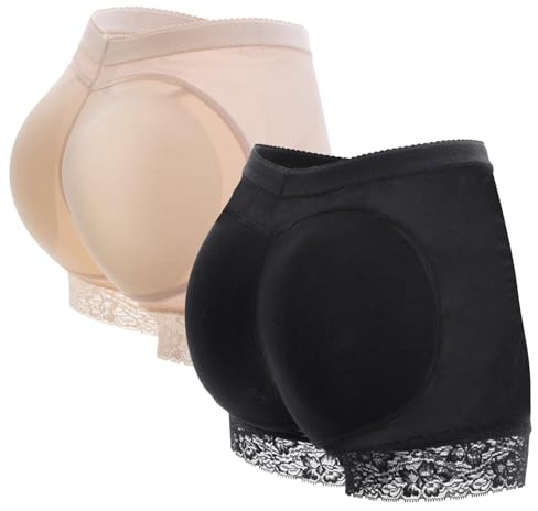 TYXHXTF 2 Pcs Bragas Levanta Glúteos Mujer Braga Faja Reductora Push Up Braguitas Moldeadoras con Relleno Cintura Entrenador Sin Costuras Body Shaper Control Barriga Embellecer Cadera Bragas