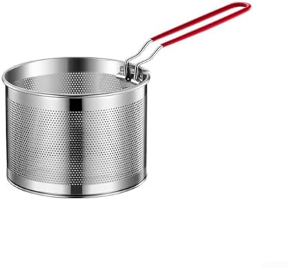 Cesta coladora de pasta de acero inoxidable para hervir y cocinar verduras al vapor, inserto de malla multiusos para olla con mango extraíble, se adapta a cacerolas de 2 cuartos y 3 cuartos de galón y