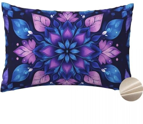 2er Set Kissenbezug 40x70 cm Boho, Kissenhülle Sofakissen Leinen Dekokissen Lila Blume Dekorative Kissenbezüge, Zierkissen Sofakissenbezüge Deko Kissenhüllen für Sofa Schlafzimmer Wohnzimmer -YM583