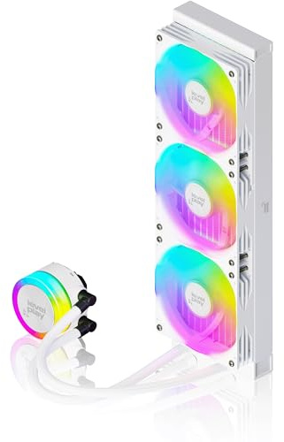 Levelplay Combat Liquid 360 SE AIO CPU-vattenkylning – TDP 300 W, ARGB-pumpskydd, 360 mm radiator, enkel ram 360 fläkt, AMD AM5/AM4 och Intel LGA 1851/1700 – vit
