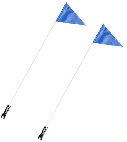 PAMINGONO Set 2 Bandiere di Sicurezza per Biciclette Asta Regolabile 190 CM Bandierine Riflettenti Resistenti e Visibili per Ciclisti Adatte a Rimorchi e Manubri di Tricicli per Uso