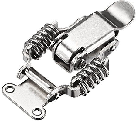 sourcing map HS-022 Nickel Plated Iron Compression Spring Draw Toggle Latch Clamp, 65mm Long