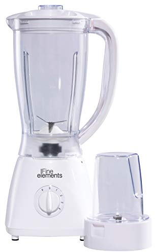 Daewoo Jug Blender with Coffee Grinder Attachment, 1500ml Capacity with 4 Speeds and Pulse Function (450W Power, 220-240v 50hz Type G, UK Plug), Perfect for Smoothies & Grinding Nuts- (White)