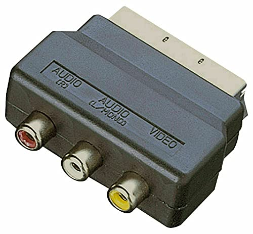 Mr. Gadget Solutions® Convertitore adattatore A/V RGB SCART maschio a 3 RCA femmina per TV, DVD, videoregistratore