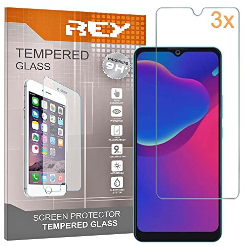 REY Pack 3X Bildschirmschutz aus gehärtetem Glas für ZTE Blade A71 - Blade V2021 5G - Blade A51, Schutzfolie, Displayschutzfolie 9H+ Härte, Anti-Kratzen-Öl-Bläschen