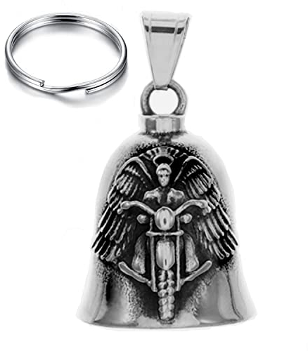 CUSTOMprivé Motorradglocke Biker Angel Glücksbringer Motorradfahrer Biker Triker, guardian Bell mit Samtbeutel