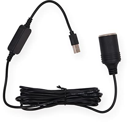 Namvo Adaptador de Encendedor de Cigarrillos Puerto USB a 12V, Enchufe de Encendedor de Cigarrillos de Coche, Cable Adaptador convertidor Hembra para grabadora de conducción, DVR, GPS