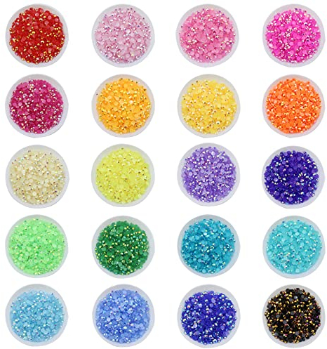 Diamond Painting Steine AB Diamond Painting Steine Diamond Painting Zubehör Diamanten Deko 20000 Stück 20 Farben Diamant-Ersatz Funkelnde Perlen Für Nägel, Edelsteine, Kunsthandwerk Ornamente