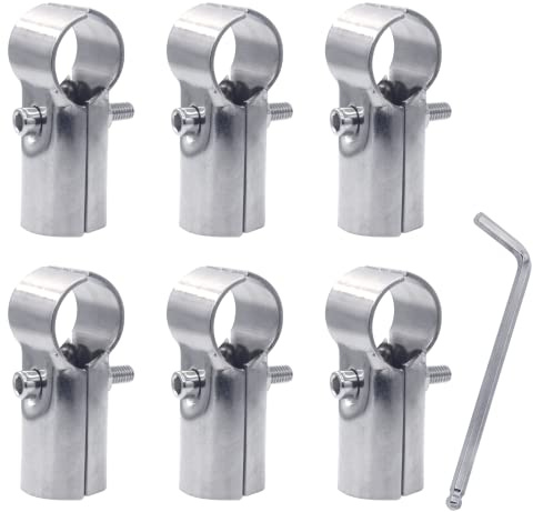 ZHSLDQ 6 Sets of T Clamps,Stainless Steel, Silver, Pipe Clamps, 1 OD, 25MM