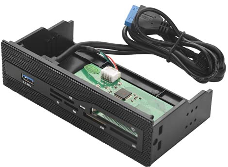 Lector de Tarjetas Interno para PC, Lector de Tarjetas Interno del Panel Frontal, Lector de Interfaz USB 3.0 Frontal, con 6 Ranuras para Tarjetas, Compatible con Tarjetas M2, SD, MS, XD, CF, TF, para