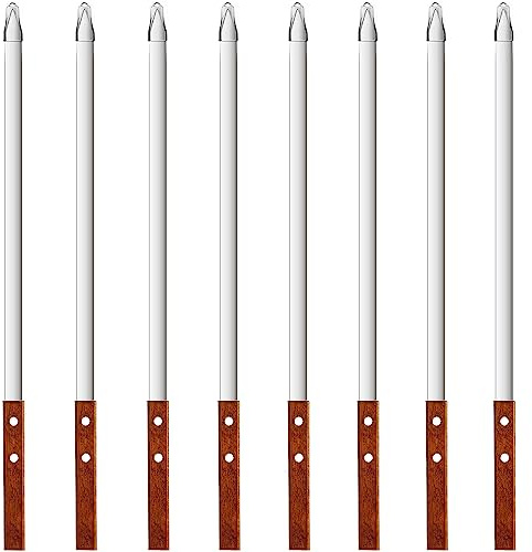Voniel 23.6 Inch Skewers for Kabobs 0.62 Inch Wide Kebab Skewer 8 Pack Reusable Metal Skewers for Grilling Long Kebab Stick Large Size Heavy Duty Kabob Sticks BBQ Skewer Set Stainless Steel.