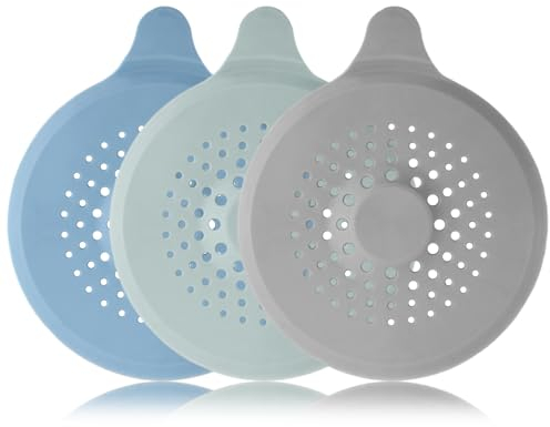 Cozlly Coladores de Drenaje de Silicona, 3 Piezas Silicona Protector de Drenaje, con Ventosa, Silicona Atrapa Pelos Ducha, Cubierta de Desagüe de Ducha, para Baño, Bañera, Baño y Ccocina