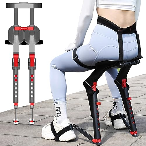 SUYUDD Leichtgewichtiger Klappstuhl, Stuhlfreier Stuhl Wearable Leg Ergonomics Lightweight Seat, 3-Gang Höhenverstellbar, Tragbarer Hochstuhl | Wandern, Reisen, Backpacking, Angeln