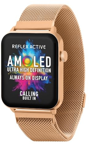Reflex Active Amoled Series 30 1.78'' Always-On Display Rose Gold Stainless Steel Mesh Strap Smart Watch