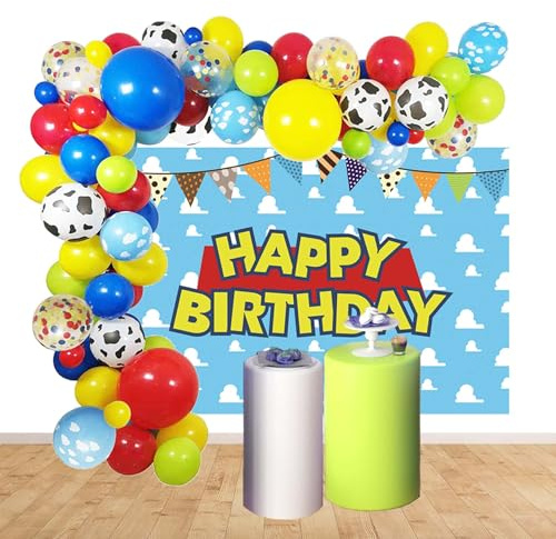 Boy Story Birthday Balloons Garlands Banner Background Photo Backdrop Decoration Photography Party Supplies