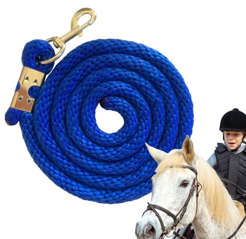 Anulely Führstrick für, Führstrick für das Pferdetraining - 6,5 Fuß langes Kabel mit Druckknopf,Trainingsleine, langes Seil, Haustierzubehör, Gehleine