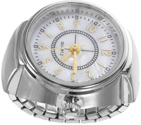 Yardenfun Mini Fingeruhr Aus Silber Ring-quarzuhr Mit Elektronischer Anzeige Winzige Damen Und Herrenuhr Stilvolles Accessoire Für Partys Und Hochzeiten Praktisches Zeitmesser Für Alltag