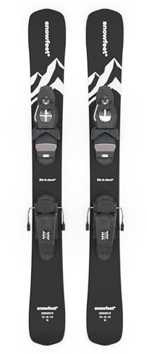 Short Skis for Snow | 99 cm | Skiblades Snowblades Skiboards Little Short Skis | Snowfeet* (Black | Profi Ski BINDINGS)