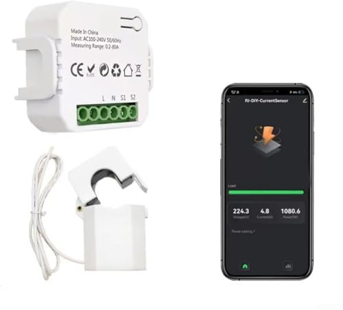 Compteur d'énergie intelligent Wi-Fi, application 80 A W/h moniteur d'électricité en temps réel/compteur d'énergie, automatisation sûre, pour maisons, hôtels (1CT)