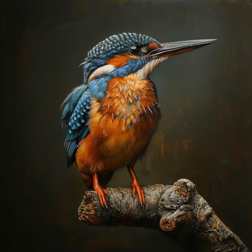KANGBAWA Malen nach Zahlen für Erwachsene Eisvogel Bunter Vogel (19) DIY digitales Ölgemälde-Set auf Leinwand mit Pinseln und Acrylpigment Artwork für Heimdekoration 40 x 50 cm