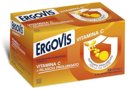 EG ERGOVIS | VITAMINA C | Formulazione a Rilascio Prolungato: Livelli di Vitamina C Costantemente Alti per 8 ore | Formato 60 Capsule