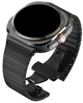 Länkarmband Passar for Samsung Galaxy Watch Ultra 47mm band i rostfritt stål Zinklegering Business Luxury Armband(Black)