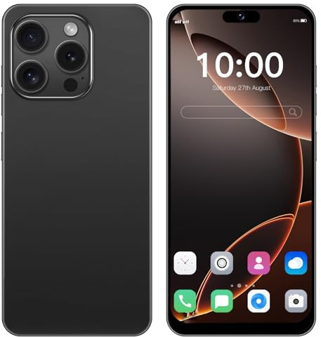 QrZrQ 4G Smartphone has 6.3-inch HD Incell Display, 32GB ROM (Expandable up to 256GB), Dual SIM Free Unlocked Android 12.0,Support Bluetooth/Wifi/GPS/FM Mobile Phone (Black)